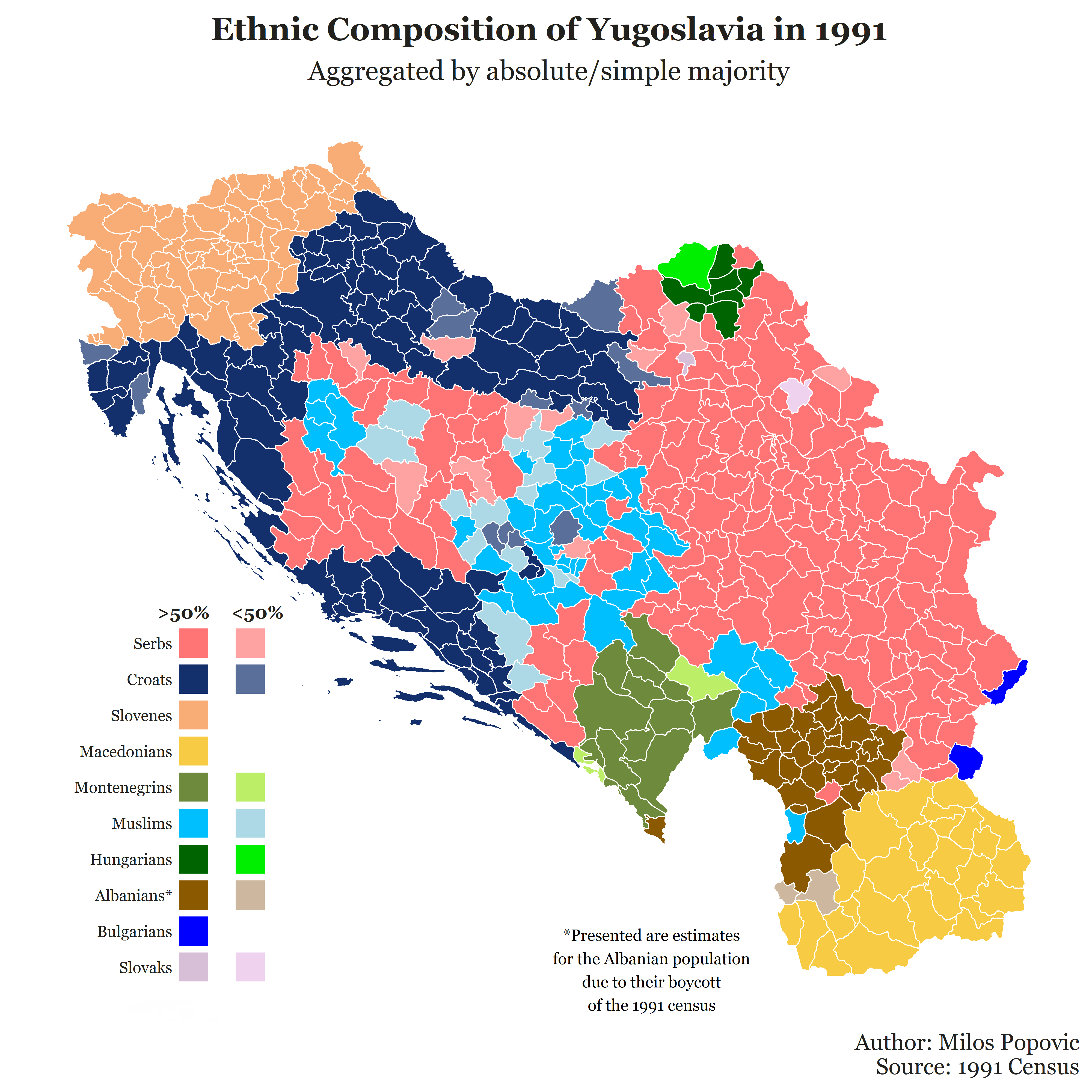 Этническая карта югославии 1991