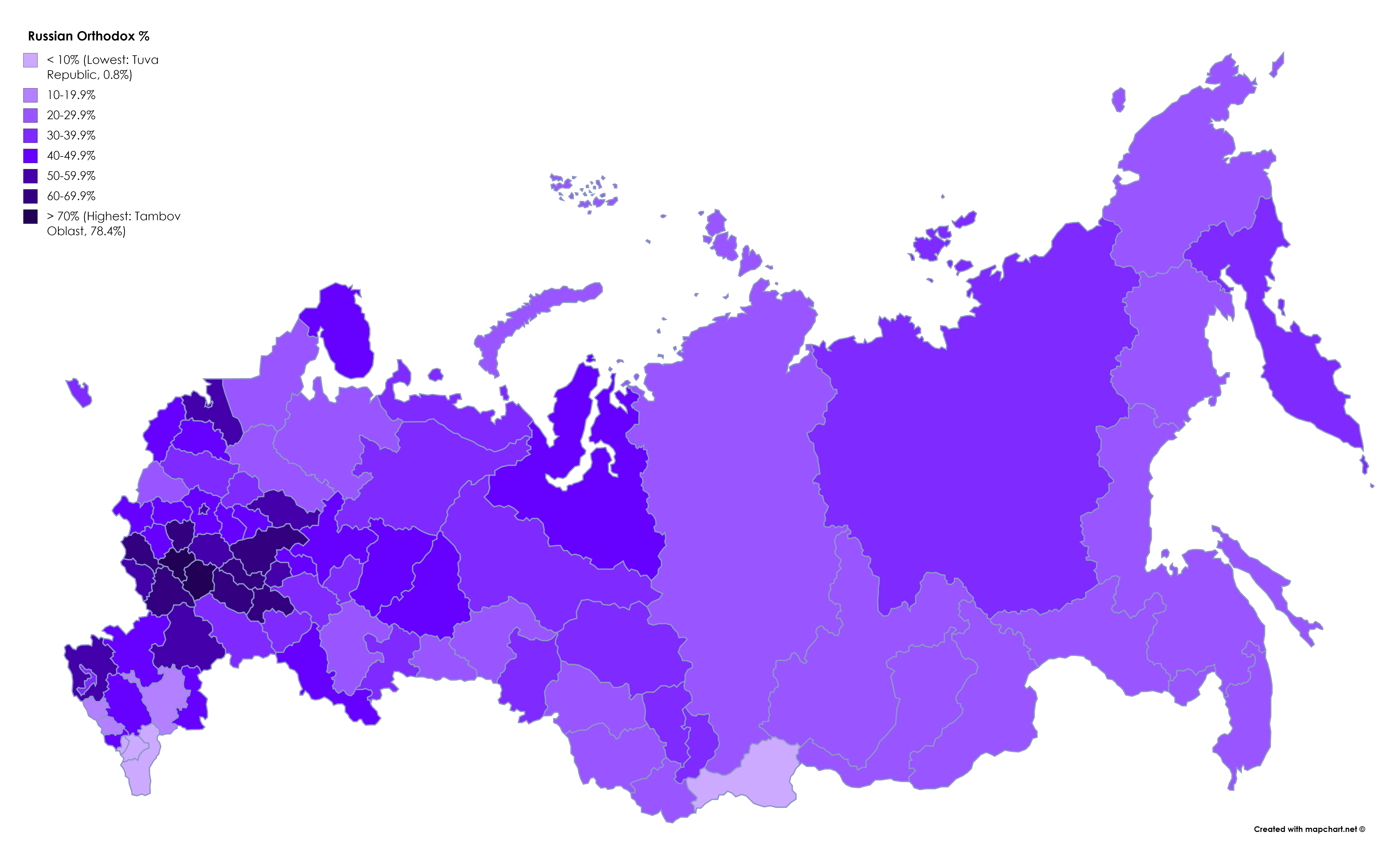 Карта вероисповеданий россии